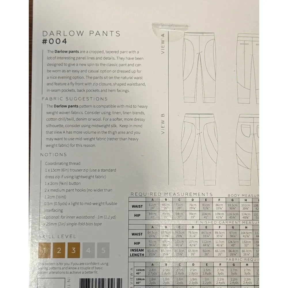 In the Folds Sewing Pattern Bundle Flynn Jacket #005 and Darlow Pants #004 UNCUT